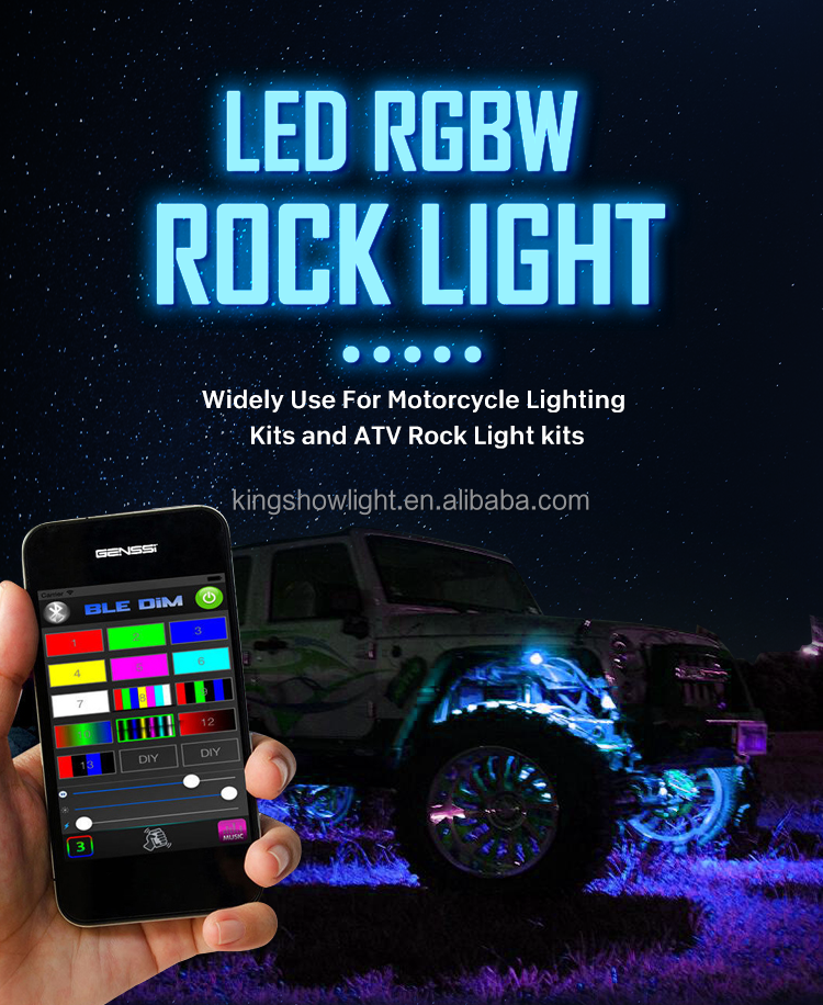 Kingshowstar - 2021 NEWEST THE BEST 12pc APP Controlled LED Rock Light Kits Underbody RGBW Rock Light 12V ATV UTV SUV RZR CAN-AM Boat The Max 36W level rock light 10
