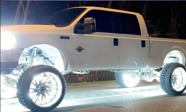 Kingshowstar - 2021 NEWEST 17inch Double Side Led Light Strip Pure White Color Wheel Ring Rim Light Kit For Off Road Pickup white wheel light light 12