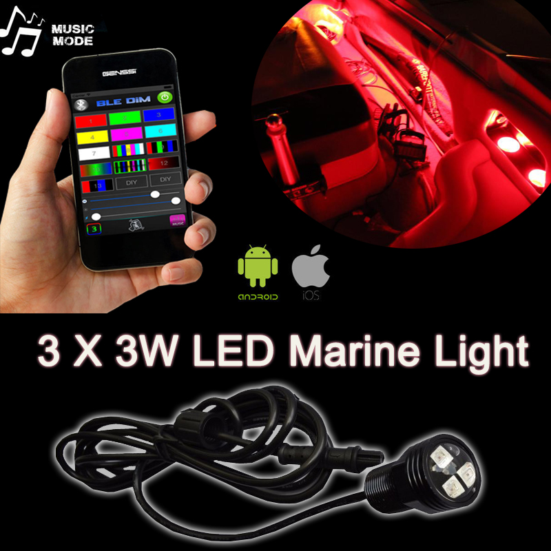 Kingshowstar - 3x3W IP68 Waterproof Blue/RGB LED Marine Light led work light For Sea Travel 12volt underwater boat light LED Marine Light 9