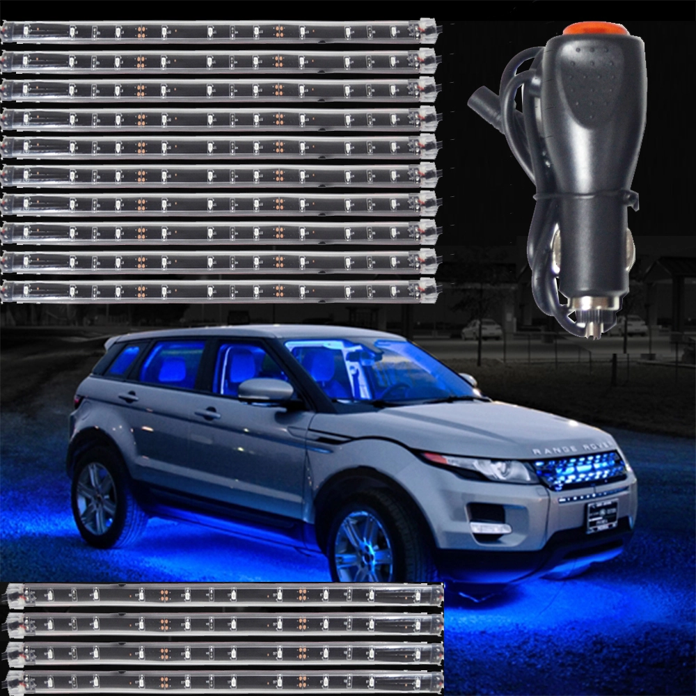 Kingshowstar - BLUE 14pcs Waterproof IP67 Ultra Bright LED Undercar Neon Accent light Kit led auto interior underbody light 1