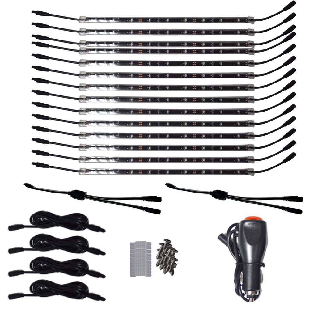 Kingshowstar - BLUE 14pcs Waterproof IP67 Ultra Bright LED Undercar Neon Accent light Kit led auto interior underbody light 9