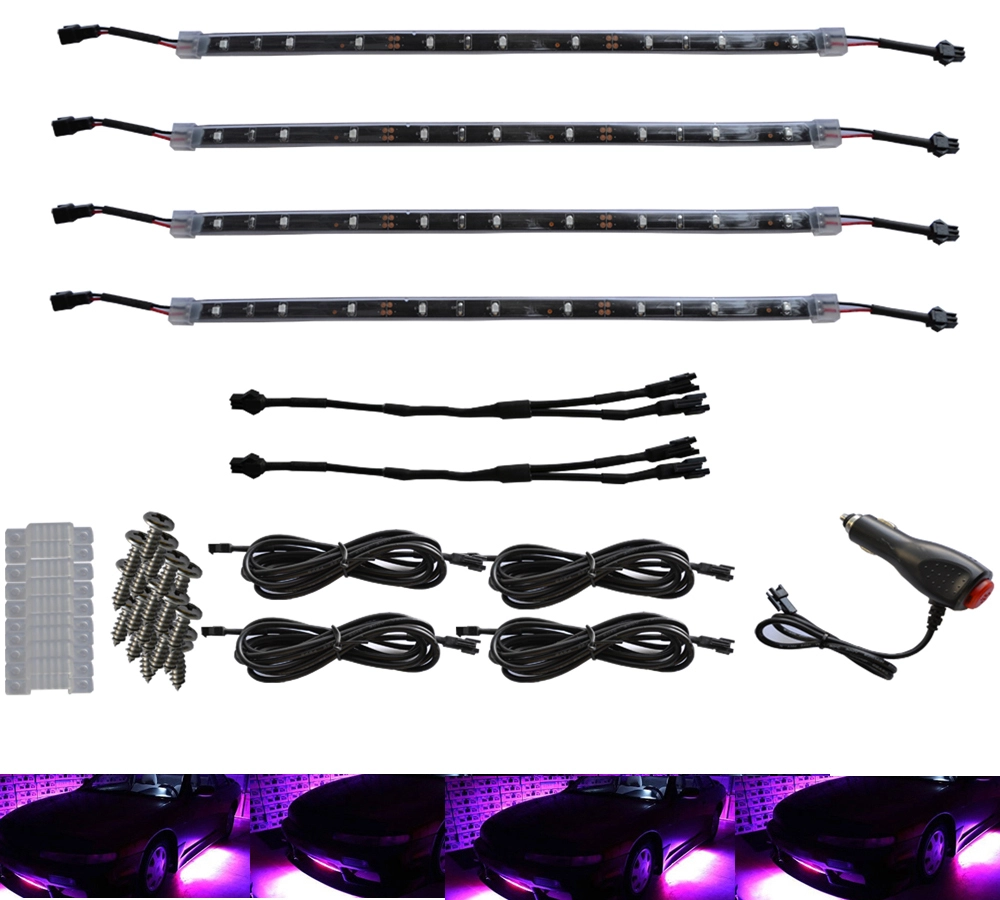 Kingshowstar - 4pc Car Under Body Interior Truck Bed Neon Pink 36 LED Lighting Light Kit led auto interior underbody light 1