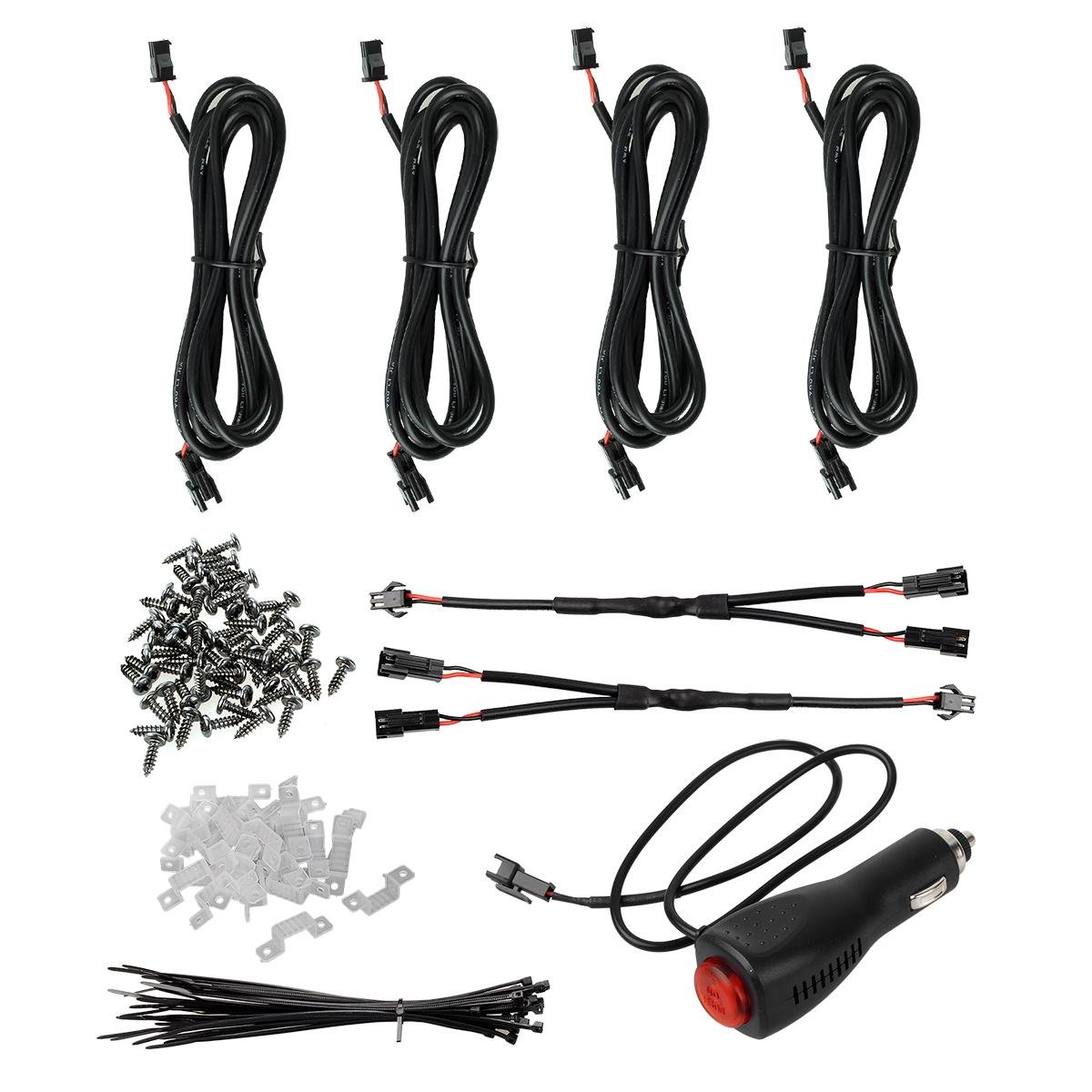 Kingshowstar - 4pc Car Under Body Interior Truck Bed Neon Pink 36 LED Lighting Light Kit led auto interior underbody light 14