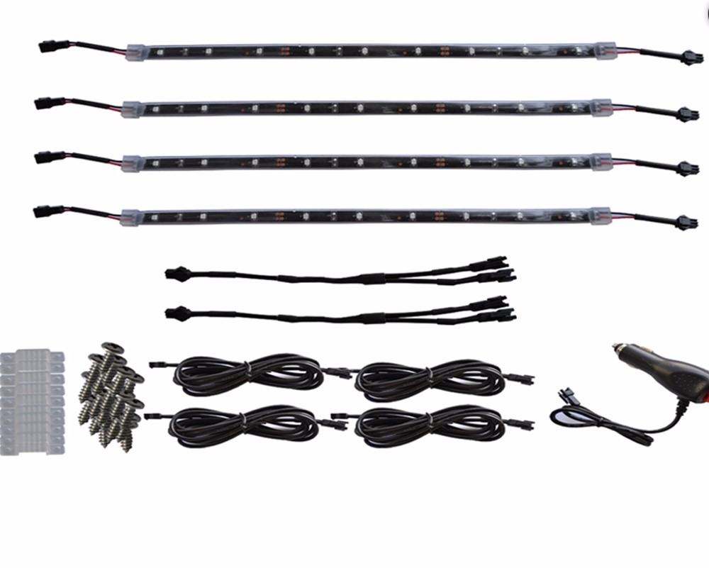 Kingshowstar - 4pc Car Under Body Interior Truck Bed Neon Pink 36 LED Lighting Light Kit led auto interior underbody light 8