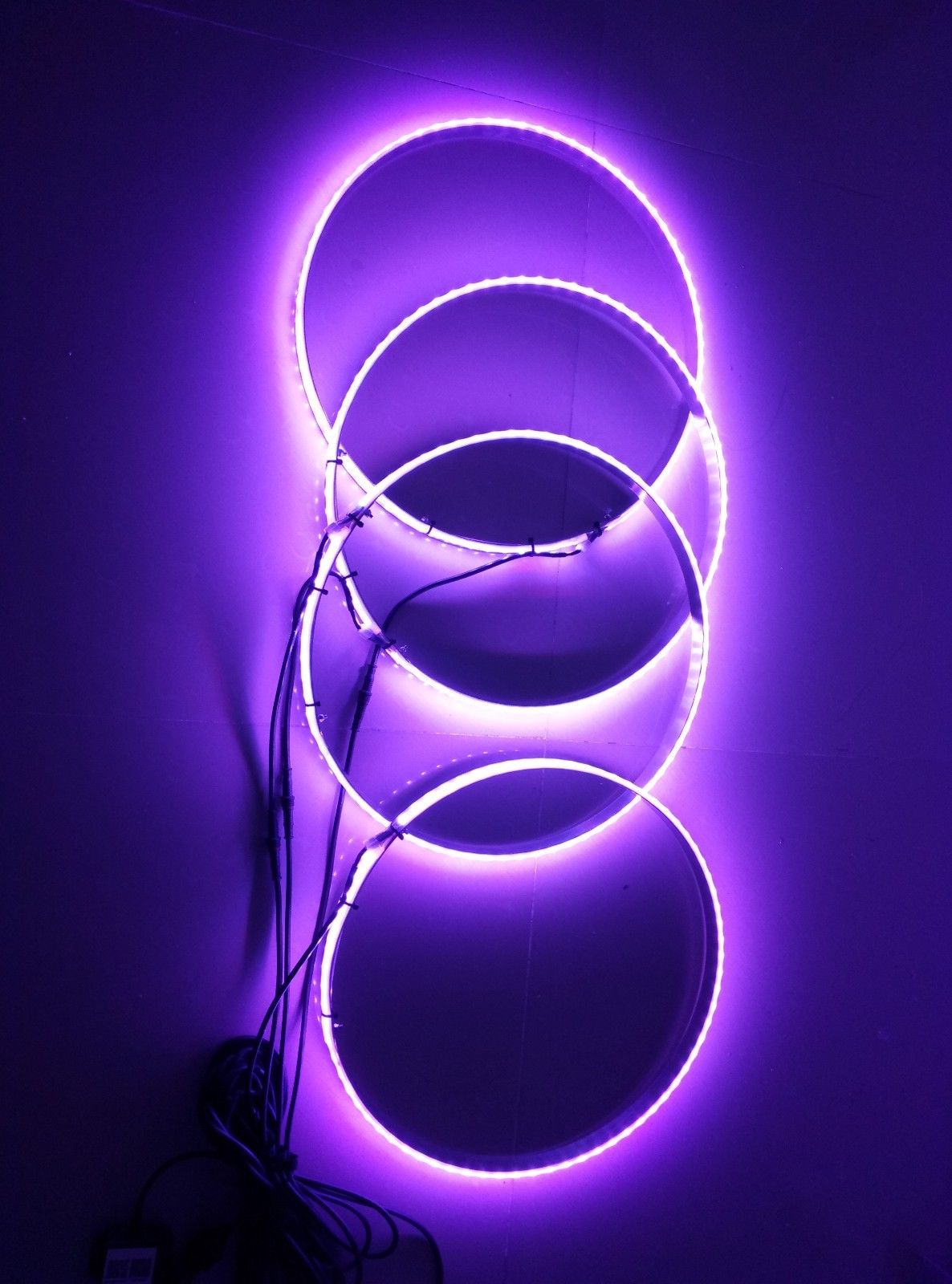 Set of RGB LED Wheel Ring Lights IP68 Dream Color Chasing 288LEDs Blue-tooth Control 16