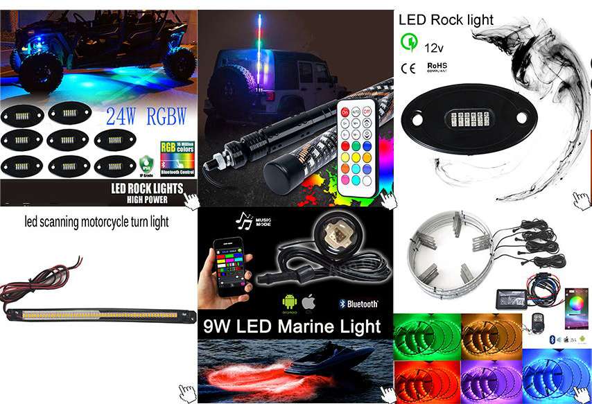 4 feet ATV UTV Led light bulb whip with flag Quick Release 27
