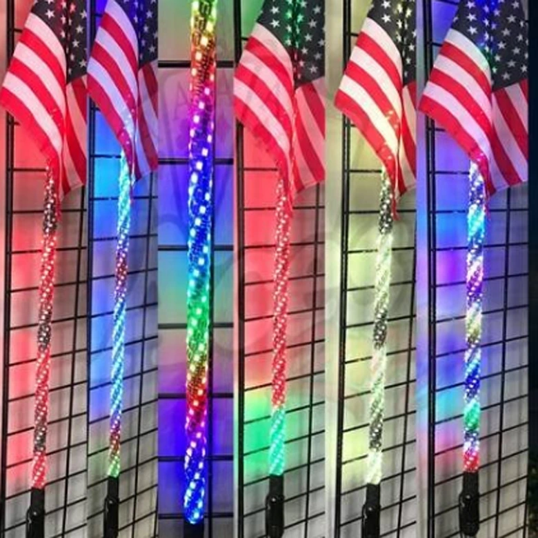 Kingshowstar - For ATV UTV 4/5 Feet Quick Release RGB Color led Lighted Whip for RZR ATV Flags UTV Antenna For Quad Dune Offroad Whip led whip light 1