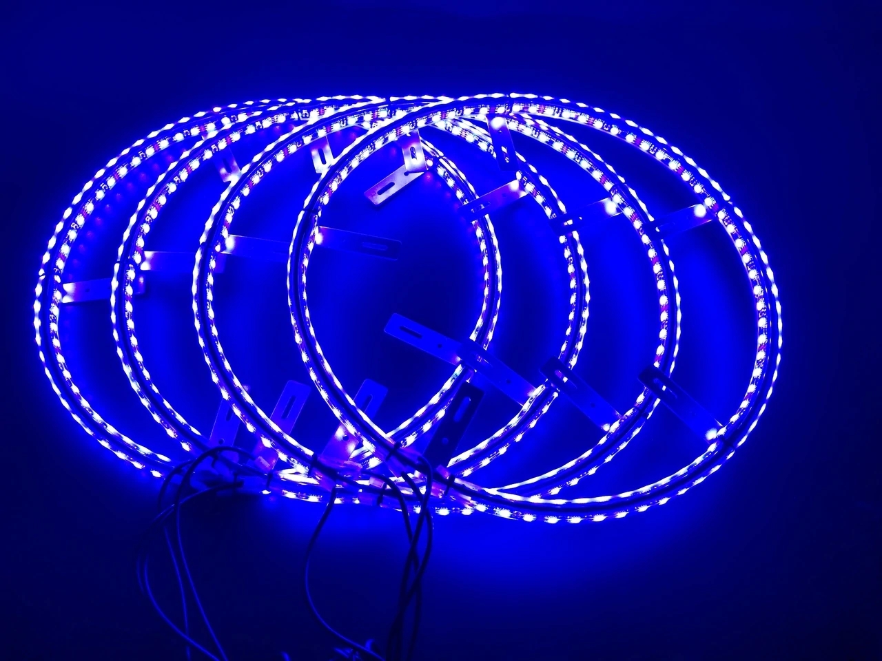 Kingshowstar - 17 Double-Sided RGB Car LED Illuminated Wheel Ring Light Kit For Universal Cars led wheel light 16