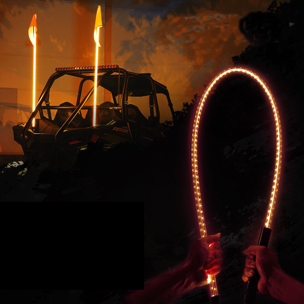 5ft LED fiber optic light LED whip antenna light flag flexible quick disconnect for Car ATV UTV Sand Motorcycle 13