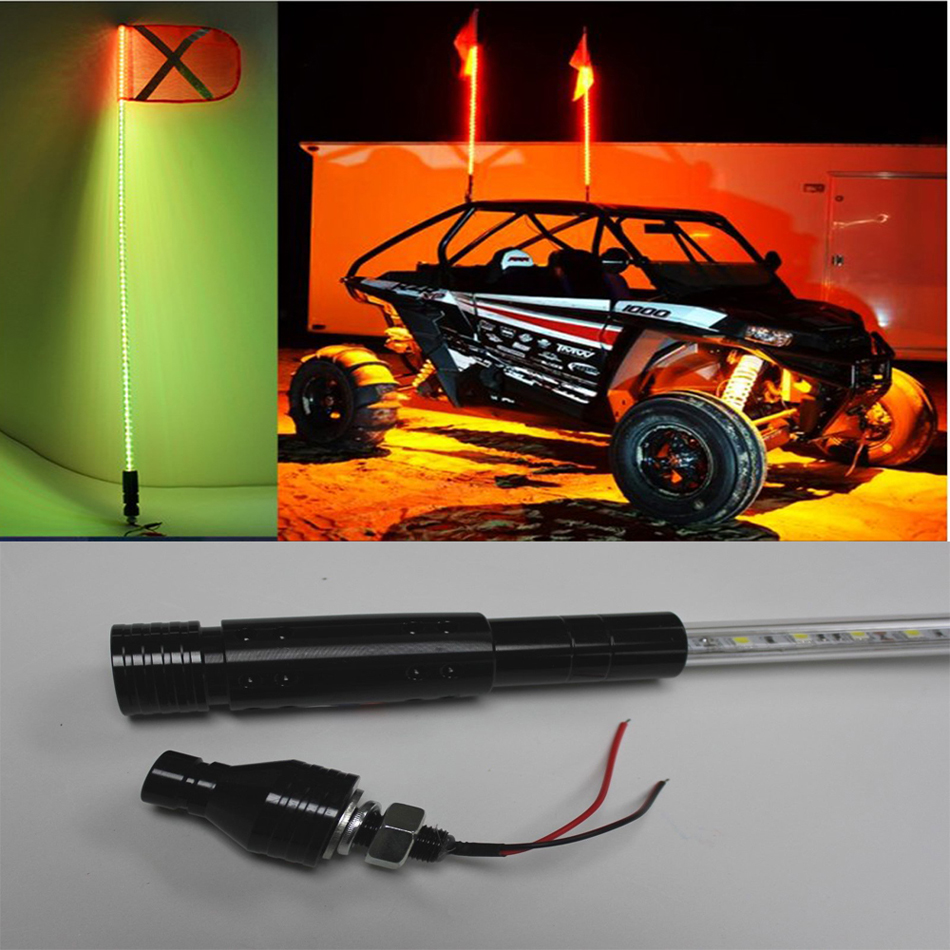 5ft LED fiber optic light LED whip antenna light flag flexible quick disconnect for Car ATV UTV Sand Motorcycle 11