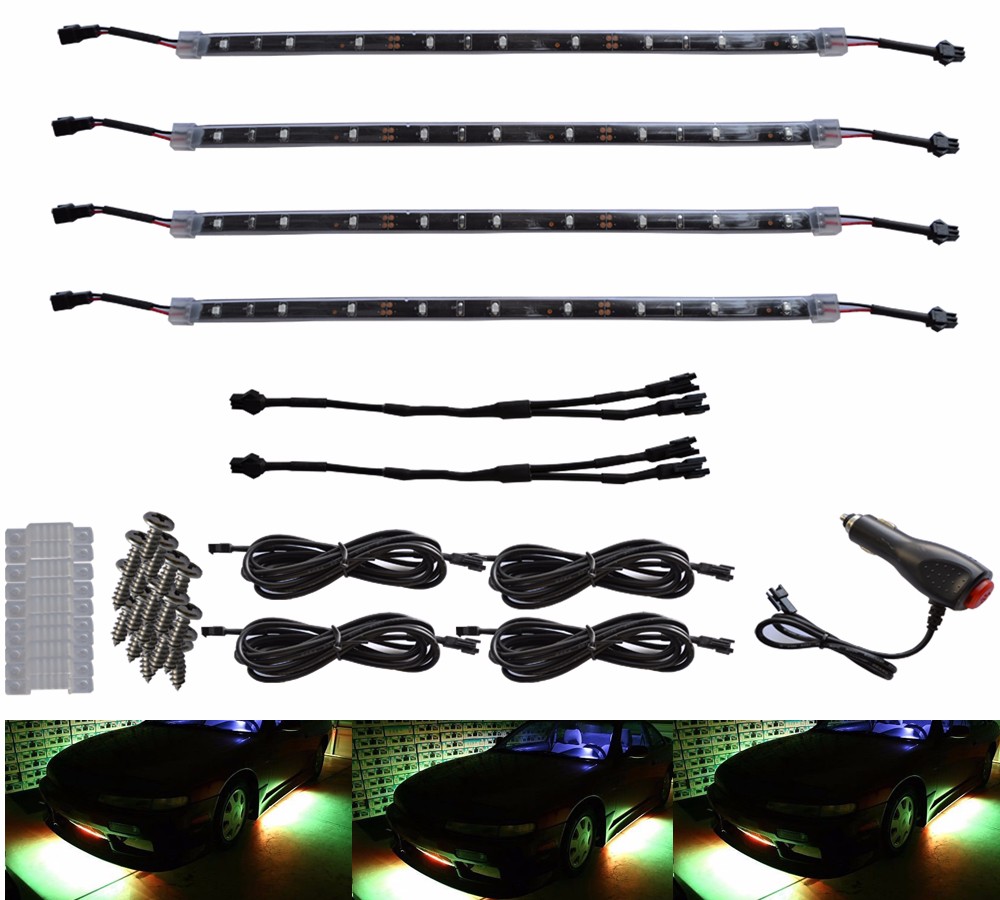 GREE36 LED 4xSlim LED Interior engine Neon Accent Lighting For ALL Cars 5