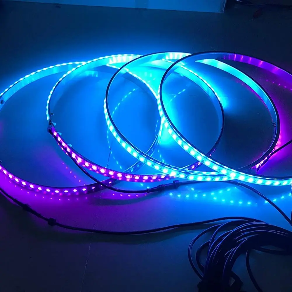 Kingshowstar - Hot Sell Led Programmable Motorbike Dual Row Colorful Auto Solar Energy Flash Wheel Lights RGB led dream color wheel light light 1