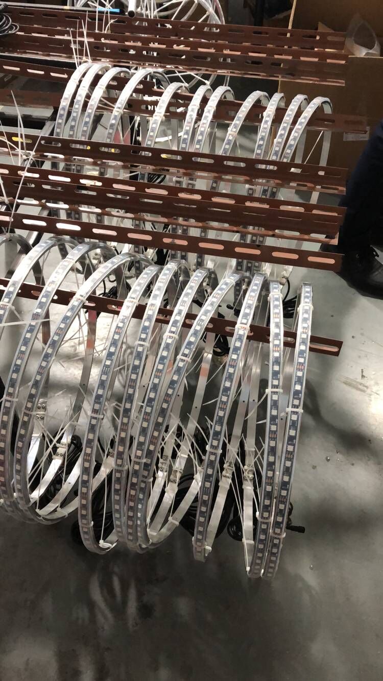 Kingshowstar - 17.5 Double Row Wheel Rims Lights 624LEDs Color Chasing Strobe Rings Blue-tooth APP Ctrl RGB led dream color wheel light light 22