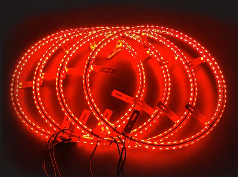4pc 17 Million Color Chasing Double Row LED Wheel Ring Accent Light Kit- Fits Wheels with 16.5 Brakes 16