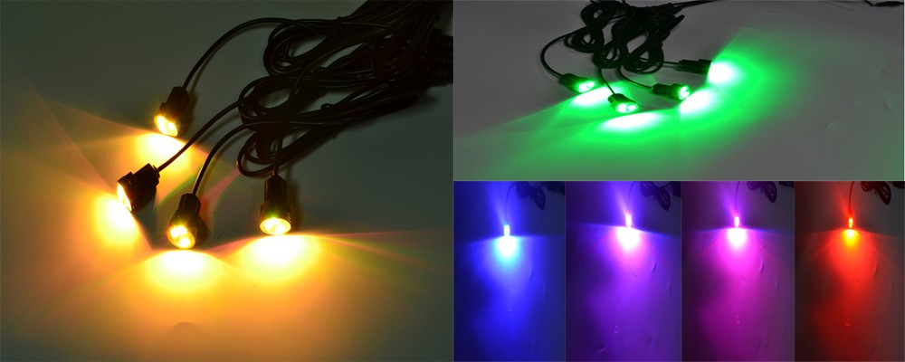 Kingshowstar - 4pcs RGB led drain plug light with Wireless App RF Remote RGB Controller LED Marine Light 11
