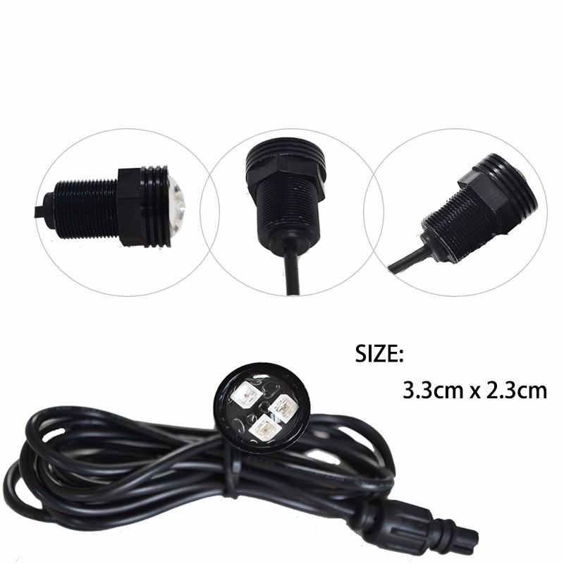 Kingshowstar - 4pcs RGB led drain plug light with Wireless App RF Remote RGB Controller LED Marine Light 7
