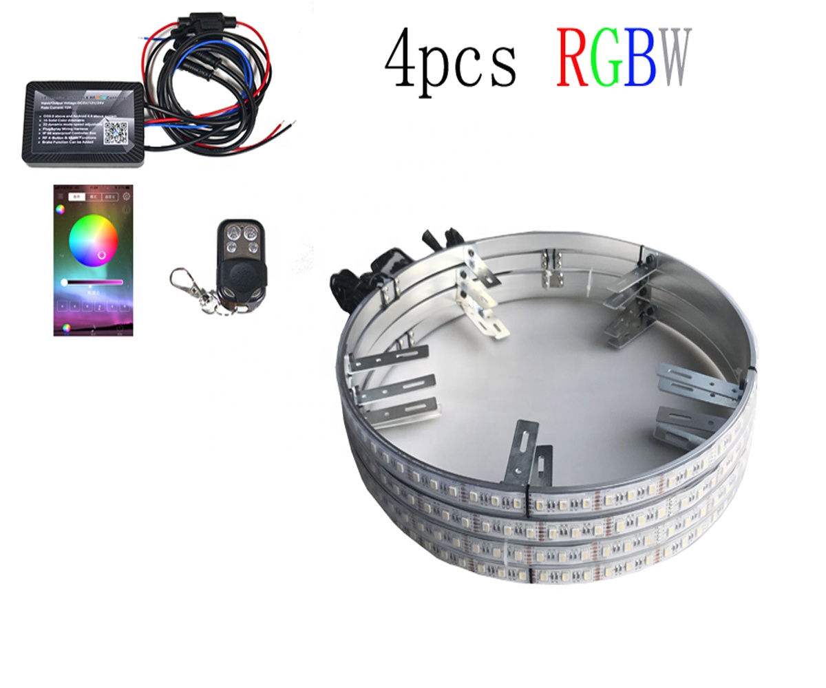 Wholesale Factory Price 4pc IP68 RGB Brightest Ring Led Car Wheel Lights Waterproof 8