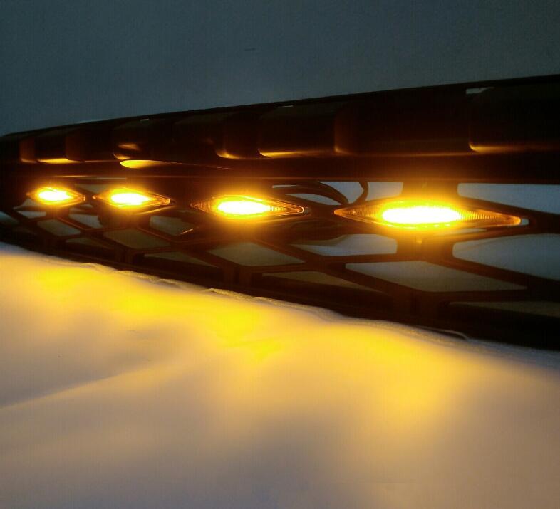 12v Car Led Grille Light Diamond Shape Amber Grille Lights for Toyota 4 Runner TRD 20