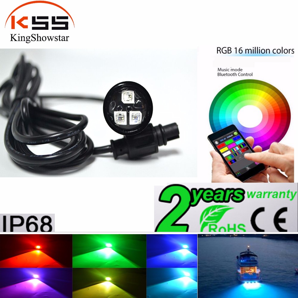 Kingshowstar - 9W IP68 Waterproof Underwater Boat LED Marine Light brightness RGB Drain Plug Light LED Marine Light1 9