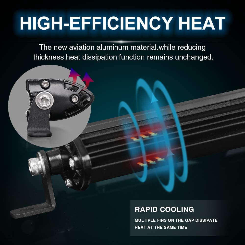 Kingshowstar 26 inch Super Slim Single Row LED Light bar 7D Reflector Spot Flood Combo Beam led Driving Lights 20