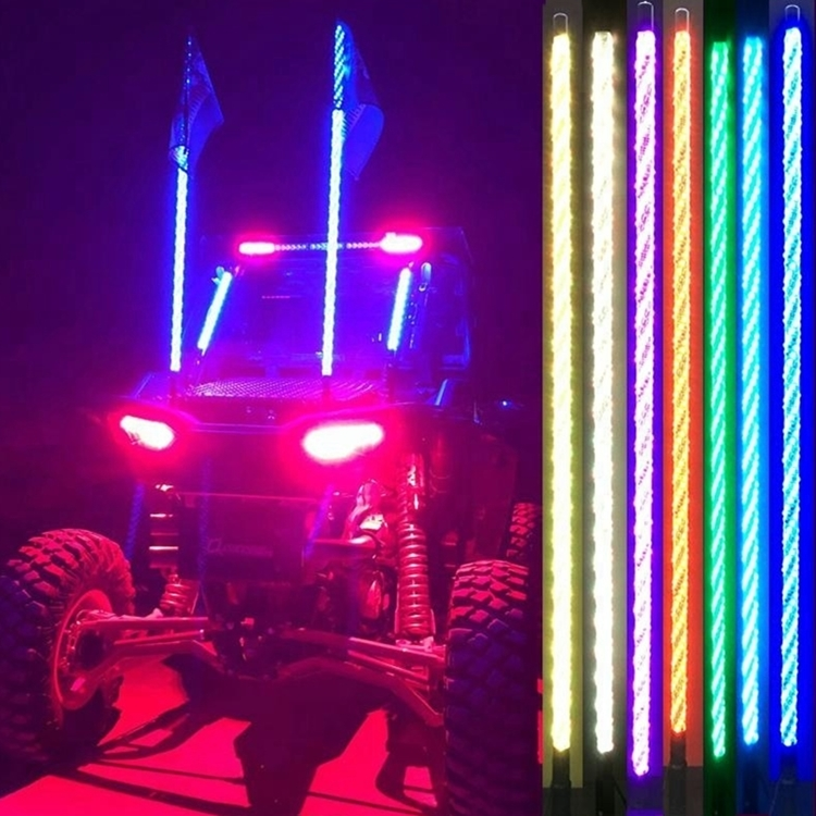 Kingshowstar - 6ft Dancing Spiral RGB LED Whip Light with Wireless Remote Control led whip light 1