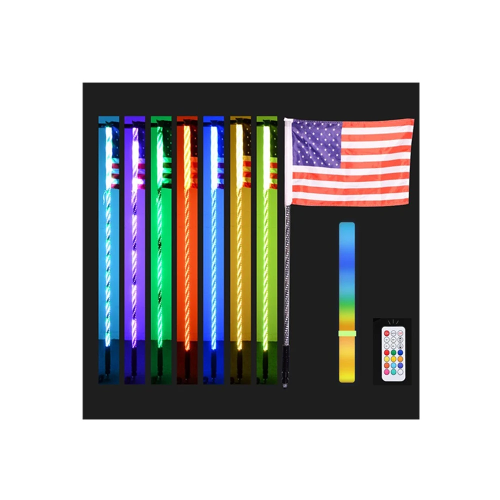 Kingshowstar - Universal In Auto Lighting System Rgb Flag Utv Whip Lights Lighted Led Whip led whip light 1