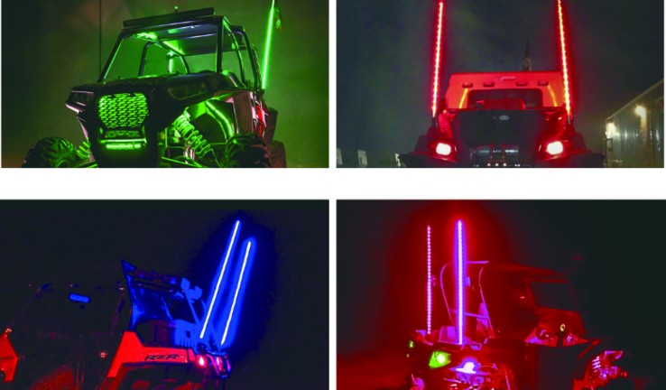 Kingshowstar - Spiral Super bright dream LED whip flag with Quick disconnect antenna light for ATV/UTV led whip light 18