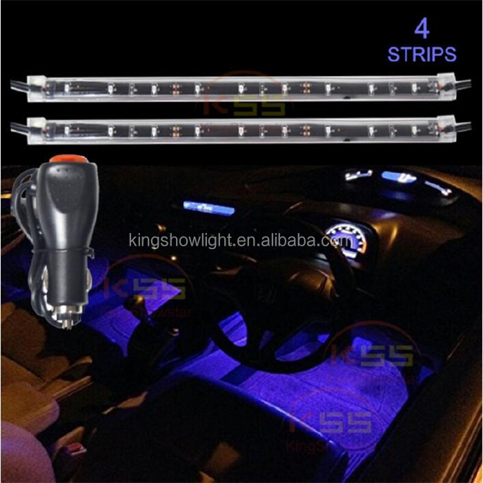 Kingshowstar - 4x 9LED Remote Control Colorful RGB Car Interior Floor Atmosphere Light Strip led auto interior underbody light 7