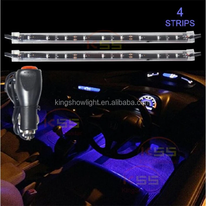 Kingshowstar - 4x 9LED Remote Control Colorful RGB Car Interior Floor Atmosphere Light Strip led auto interior underbody light 1