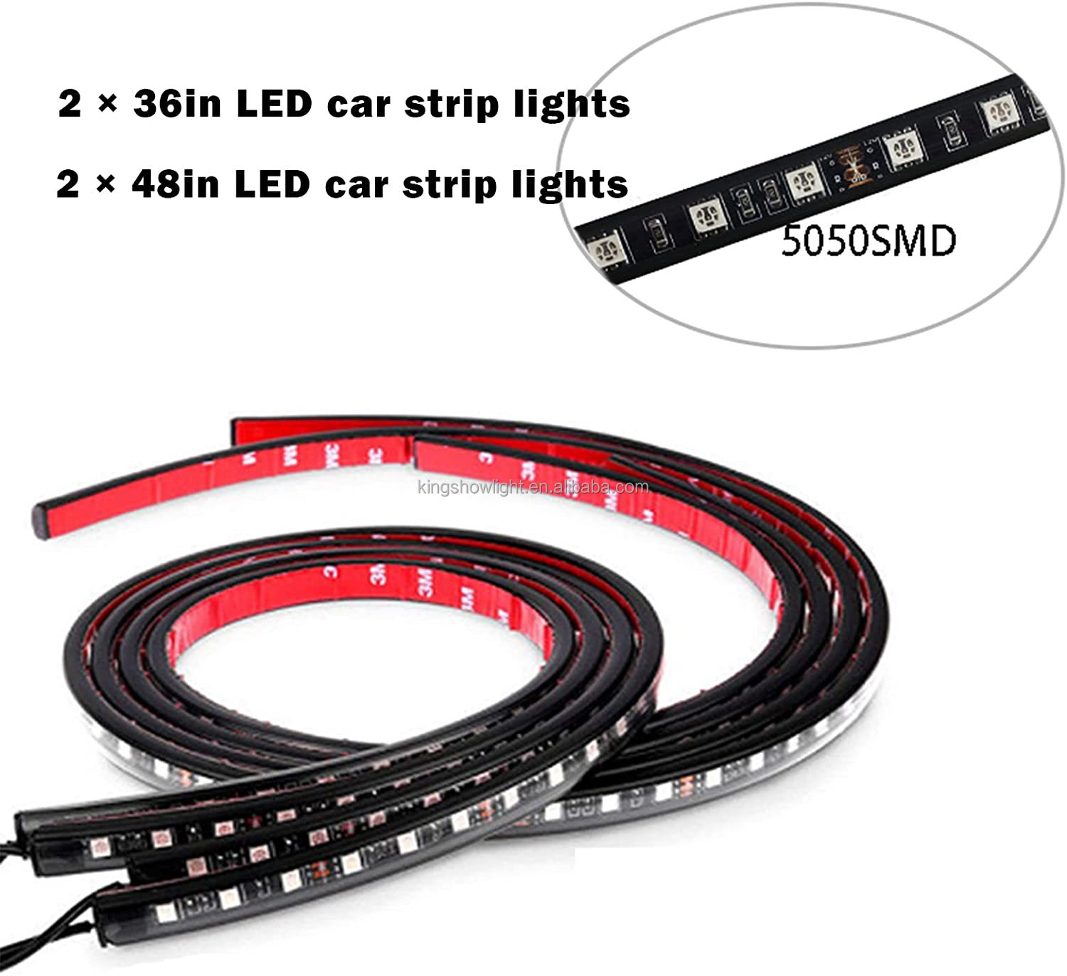 APP Controlled LED exterior underbody Lighting Kit 4pcs Neon Accent Strip with brake and turn Signal Function 10