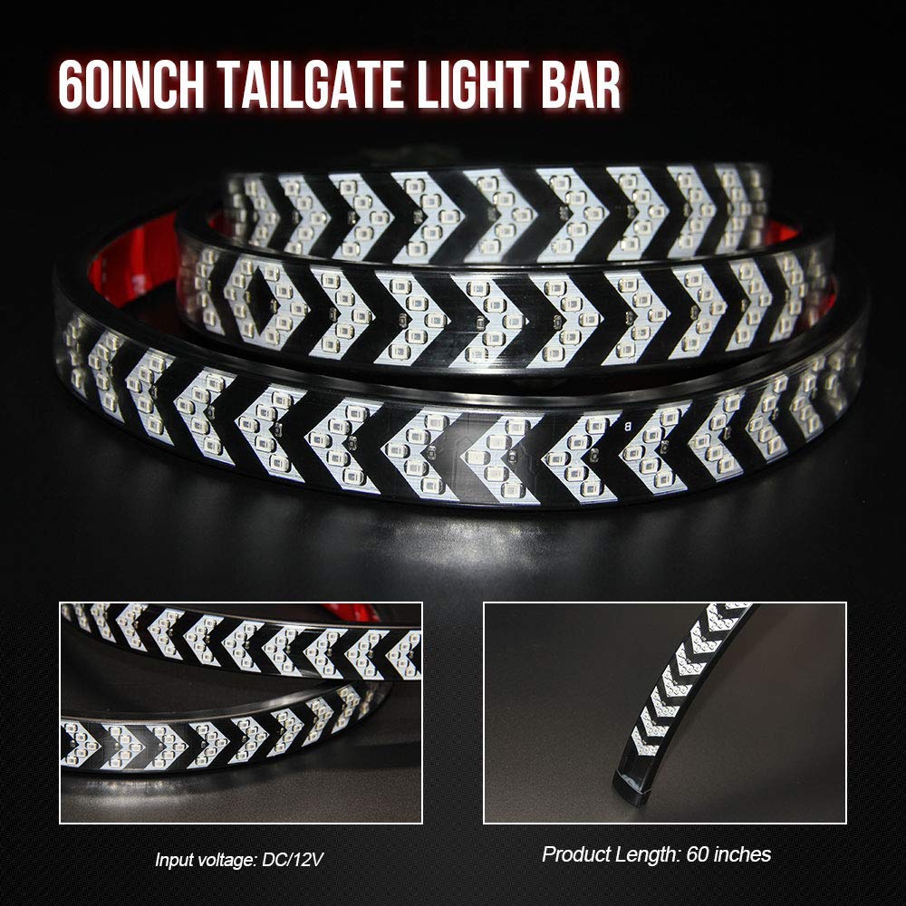 12 24 36 Inch Car Truck Flexible LED Strip Light Tail Tailgate Light Bar Reverse Brake Driving Turn Signal Lamp 12V 10