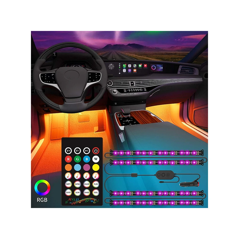 Kingshowstar - New Arrival Universal Decoration Ambient Auto Lighting System Usb Strip Car Led Light Interior led auto interior underbody light 1