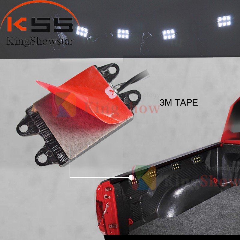 Kingshowstar - 8PCS Universal LED Truck Bed/Rear Rail under Work Box Lighting Kit Trunk Light W / Switch Fit All Truck White led truck bed light 12