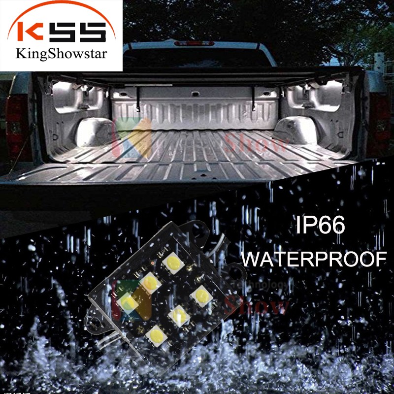 Kingshowstar - 8PCS Universal LED Truck Bed/Rear Rail under Work Box Lighting Kit Trunk Light W / Switch Fit All Truck White led truck bed light 14