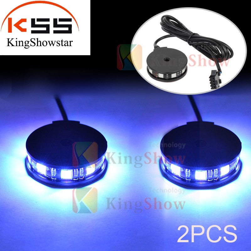 Kingshowstar 2Pods Universal RGB 360 Degree Colorful Wheel Light Axle Center Motorcycle LED 10