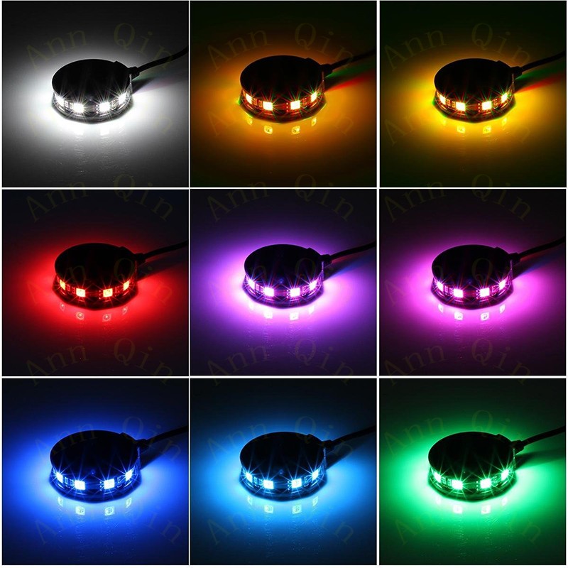 Kingshowstar 2Pods Universal RGB 360 Degree Colorful Wheel Light Axle Center Motorcycle LED 18