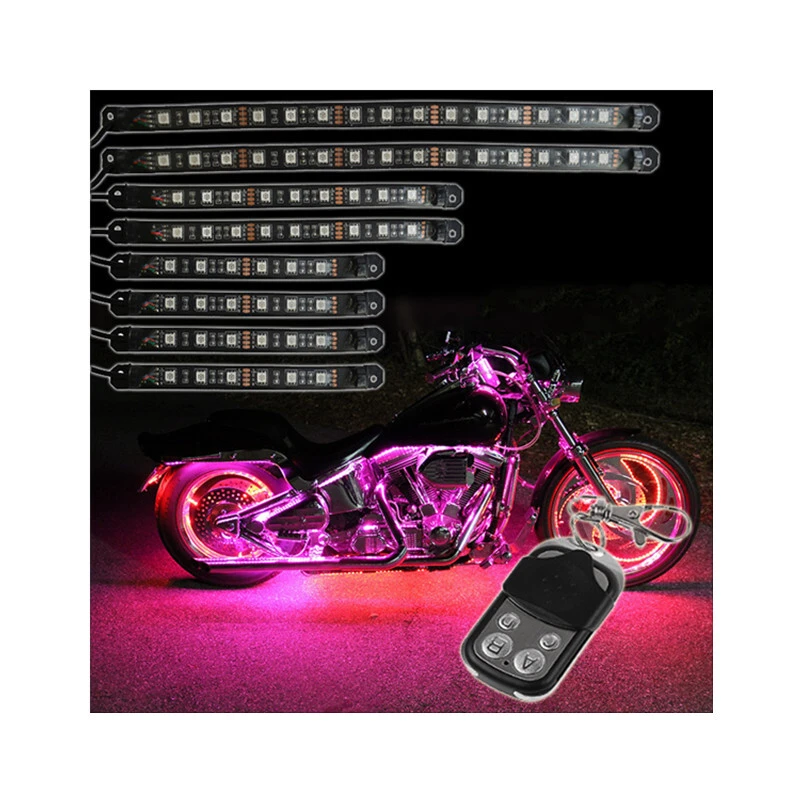 Kingshowstar - Durable 12v All Color SMD5050 Flexible Led Strips Cruisers Motorcycles led lights 15 Color Kit with remote controller LED Motorcycle Bicycle Light 1