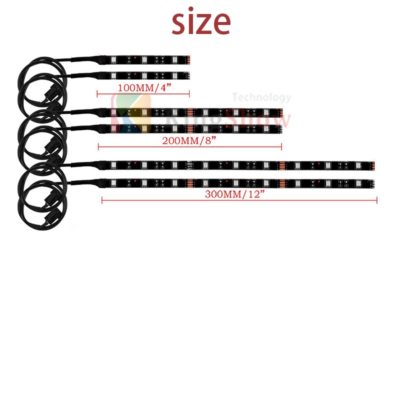 6pc strip + 4pc pod led Motorcycle golf Cellphone app Controller Motorcycle LED Light Kits with Music Sync 14