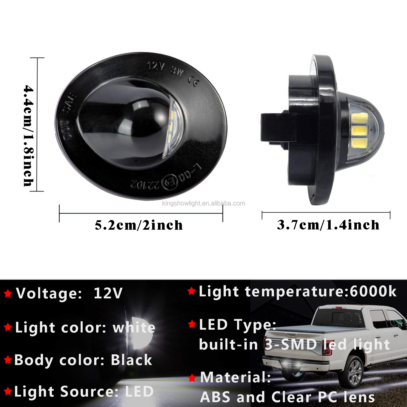 2x White LED License Plate Light For Ford Explorer Lincoln Mark LT Ford Bronco II F150 F250 12