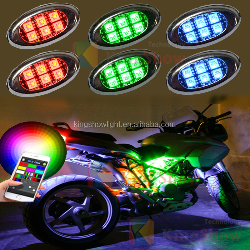 Kingshowstar - 14PC Remote Controller LED Motorcycle Strip app Neon Lighting Kit LED Motorcycle Bicycle Light 8