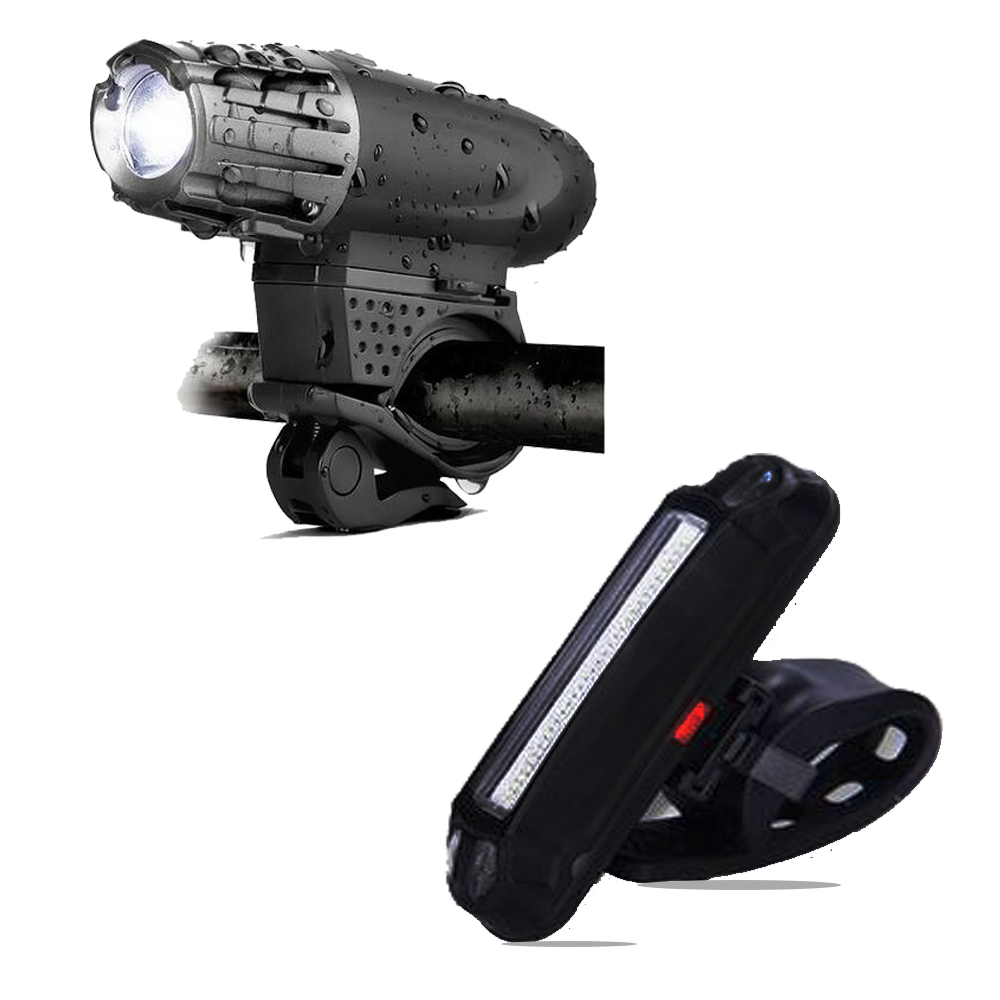 Kingshowstar - Cheap Set Usb Rechargeable Spot Led Fog Light For Cycle Bike Head Retro Silicone Front Led Bicycle Light Set With Tail Light LED Bicycle light 10