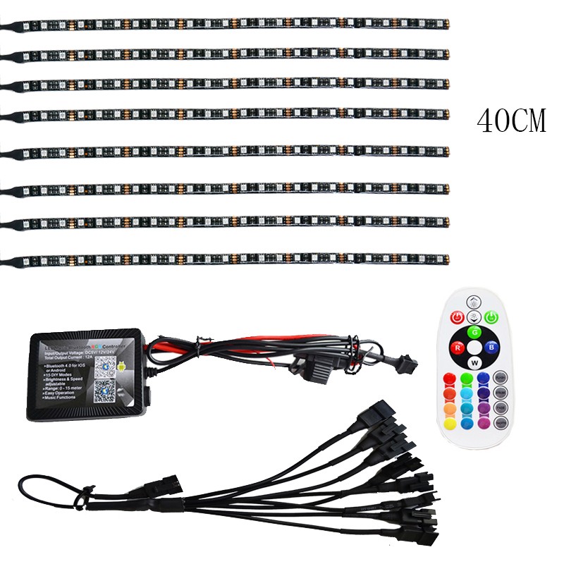 Kingshowstar - 8 PC Advanced Universal Motorcycle Underbody super bright 192LED Multicolor NEON ACCENT Light Kit LED Motorcycle Bicycle Light 14