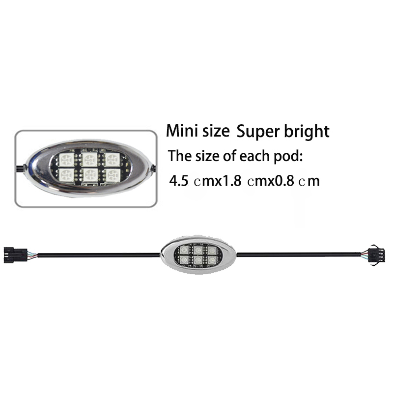 Sunpie 8 pcs motorcycle LED Light Kit Strips with Blue-tooth Remote 16