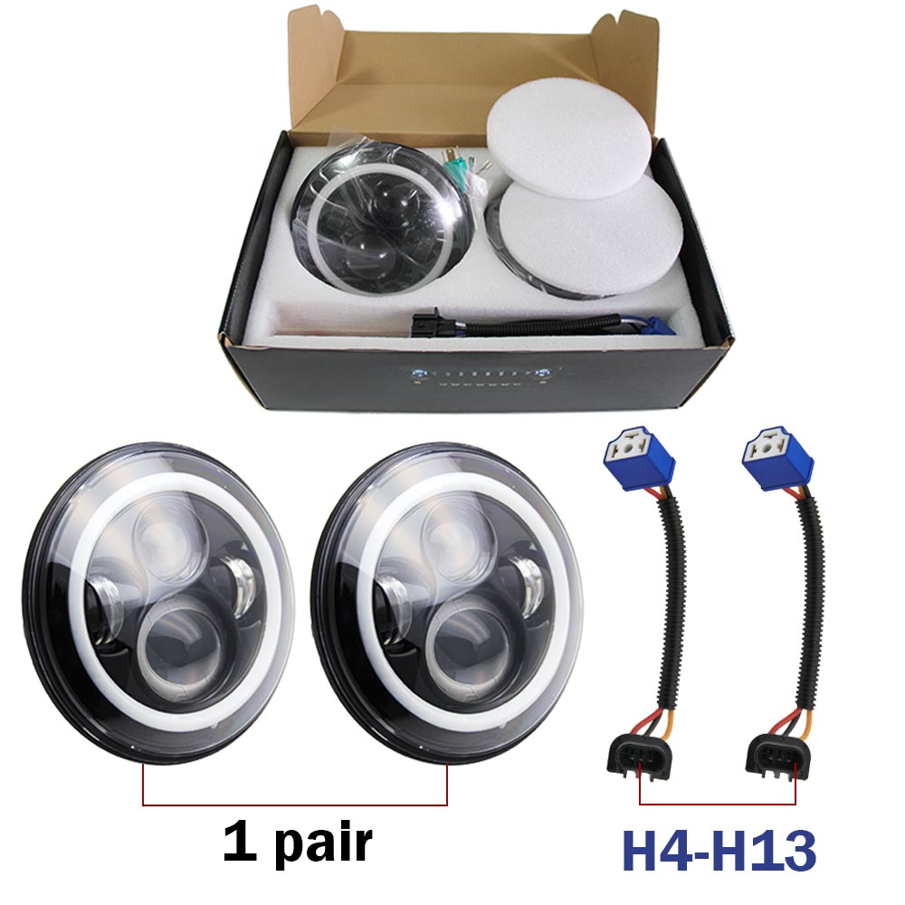 Kingshowstar - Wholesale 7Inch Amber Dual Color Truck Off Road Motorcycle Atv Round Led Car Head Light headlight for Jeep 20