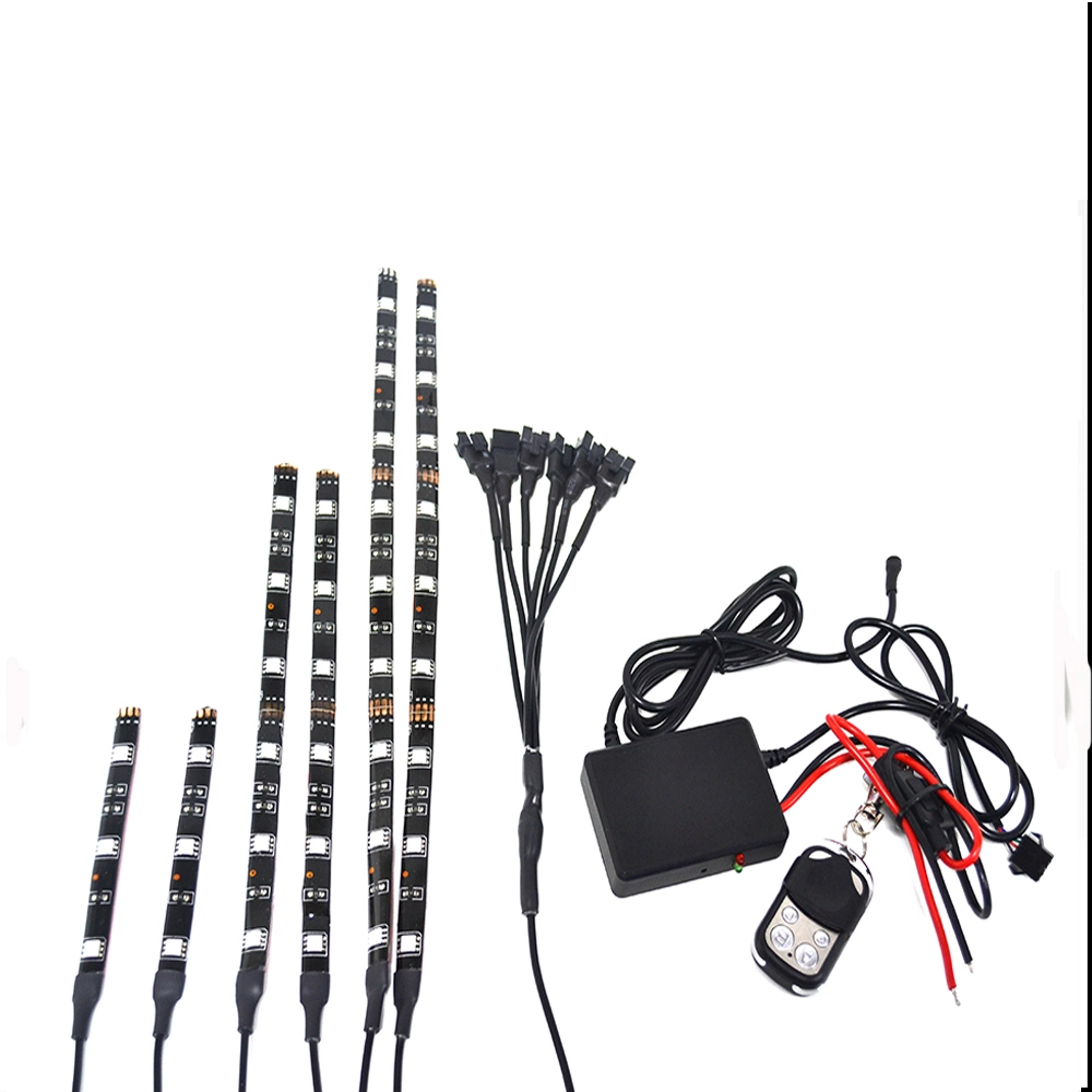 Kingshowstar - 18 Color 6pcs RGB Motorcycle ATV Flexible Strip LED Light Lamp NEON Remote Kit LED Motorcycle Bicycle Light 1
