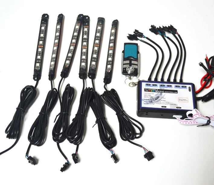6pcs 12cm PVC strips 36LED supper bright 5050 SMD Kit With 6zone LED Music Controller 1