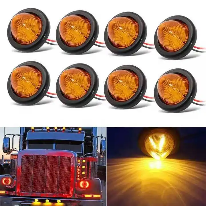 AUTOXBERT Zijmarkeringslichten – 4 Stuks, 12/24V, Wit/Rood LED, IP67 Waterdicht, Voor Vrachtwagen, Aanhanger, Auto