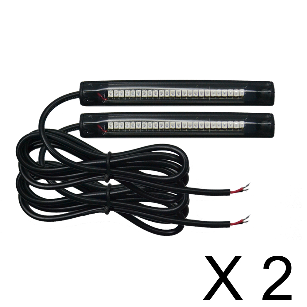 Kingshowstar - 2 x 24LED 10cm Motorcycle Bike Amber Turn Signal Brake LED Tail light LED Motorcycle Bicycle Light 11