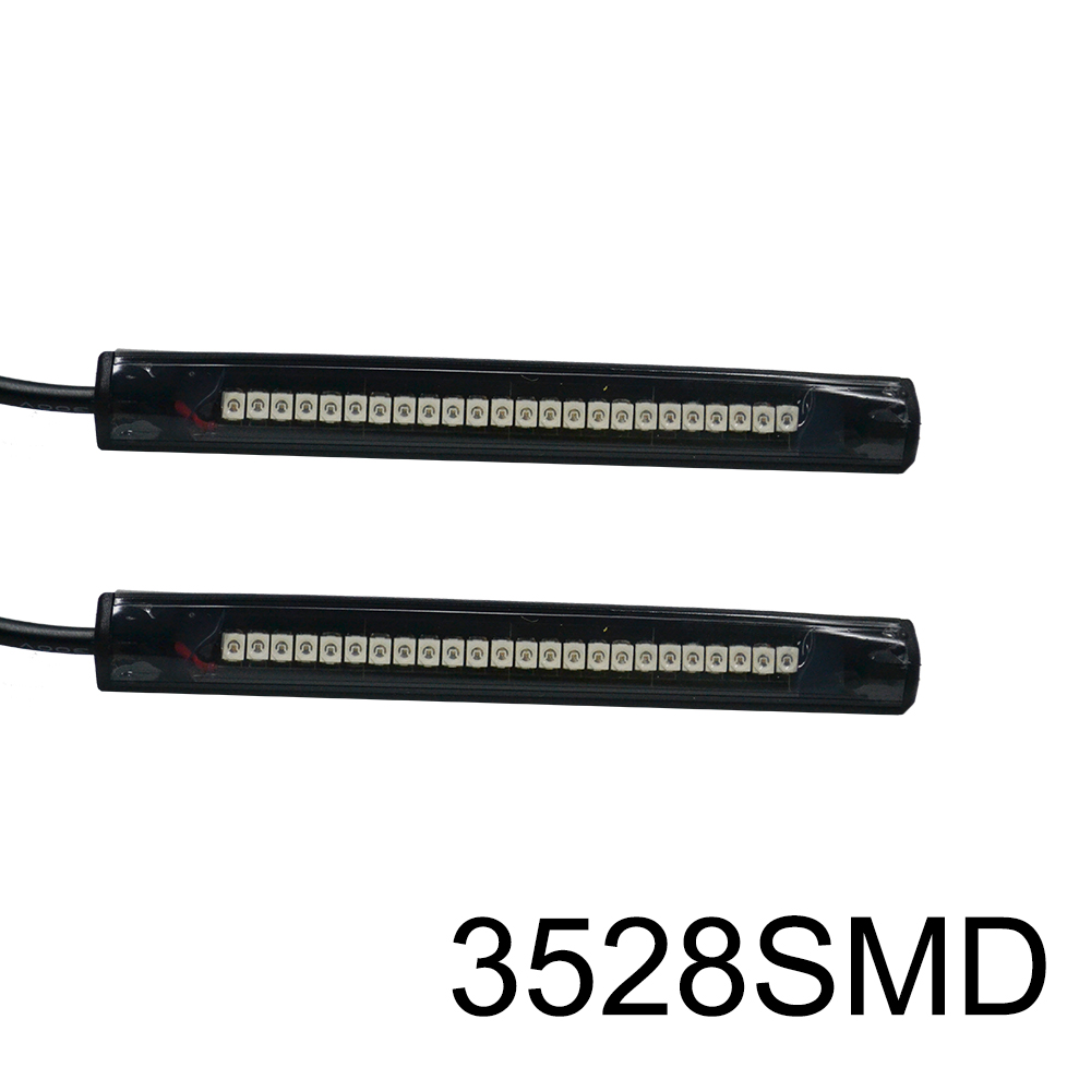 Kingshowstar - 2 x 24LED 10cm Motorcycle Bike Amber Turn Signal Brake LED Tail light LED Motorcycle Bicycle Light 13