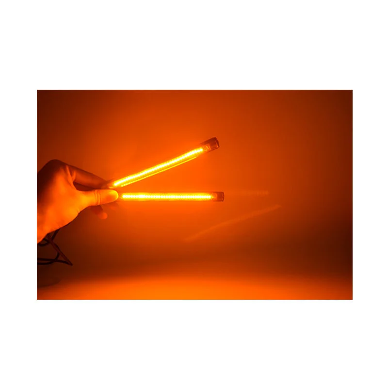 2pcs flexible mini strip led motorcycle turn signal universal amber light strip 1